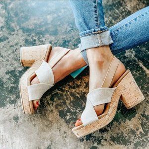 TOMS Ibiza Platform Sandals Size 11